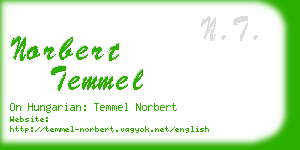 norbert temmel business card